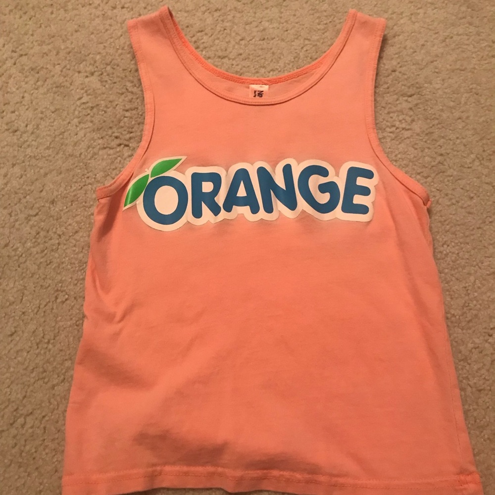 Orange rays cheerleading tank top